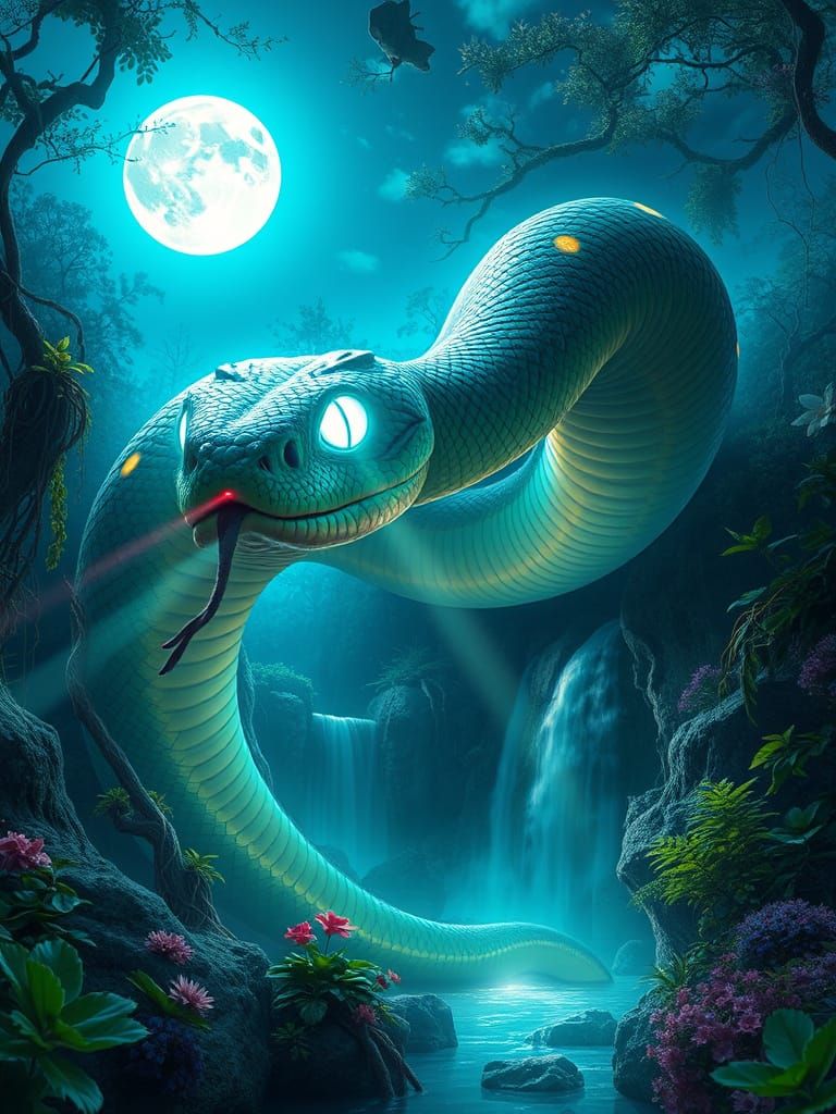 Ethereal Boa Constrictor Ascends Crystaline Realm