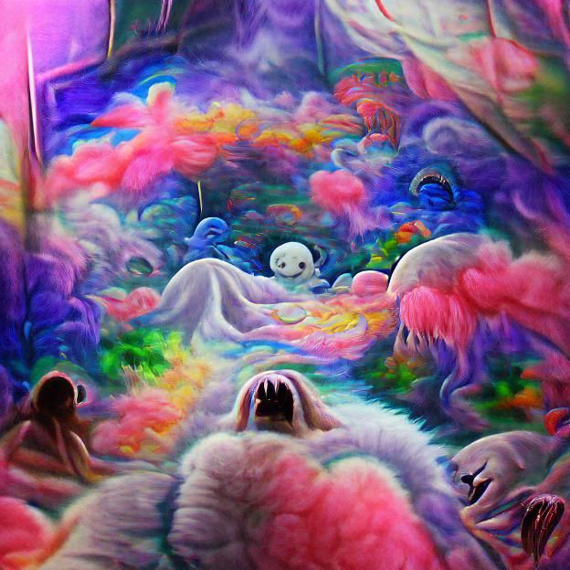Dream Realm: Detailed Psychedelic Painting