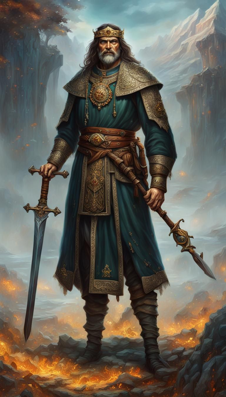 Bulgarian King Portrait in Detailed Oil Painting Style