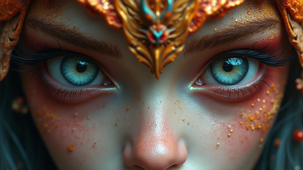 Detailed Fairy, Vampire, and Dragon Composite in Hyperrealis...