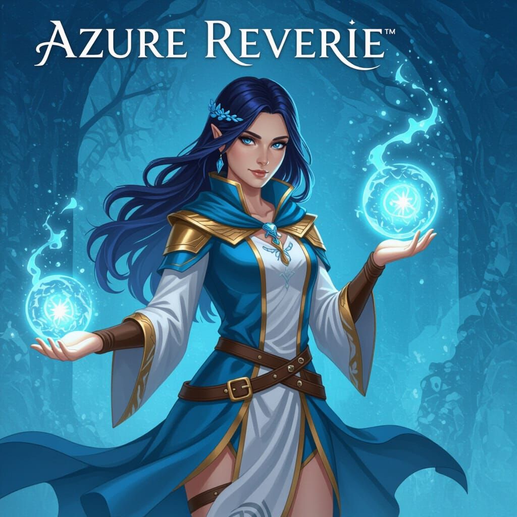 Azure Reverie Magic Trading Card Art