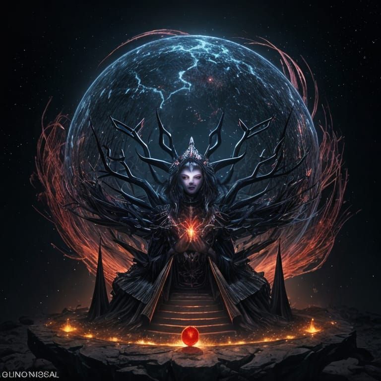 Mystical Figure in Dark Fantasy Anime Style