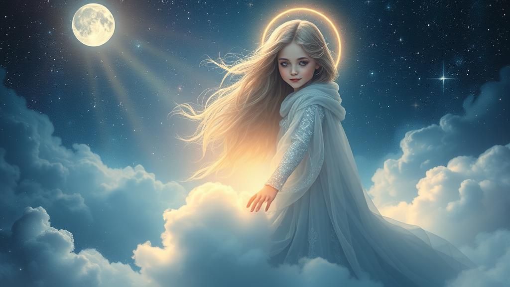 Ethereal Celestial Being Amidst Starry Aurora