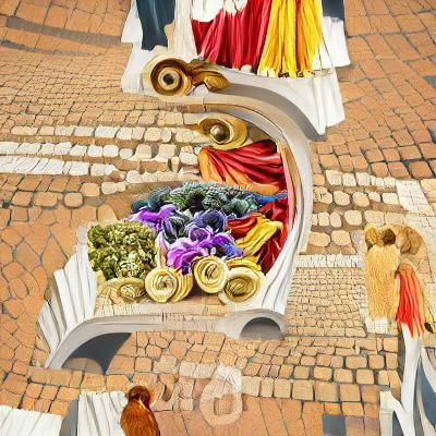 Roman Market Entrance: Quilling Digital Illustration