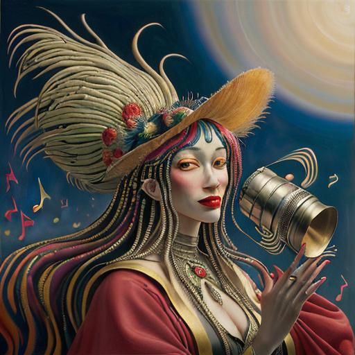 Surreal Musicians in a Colorful Landscape