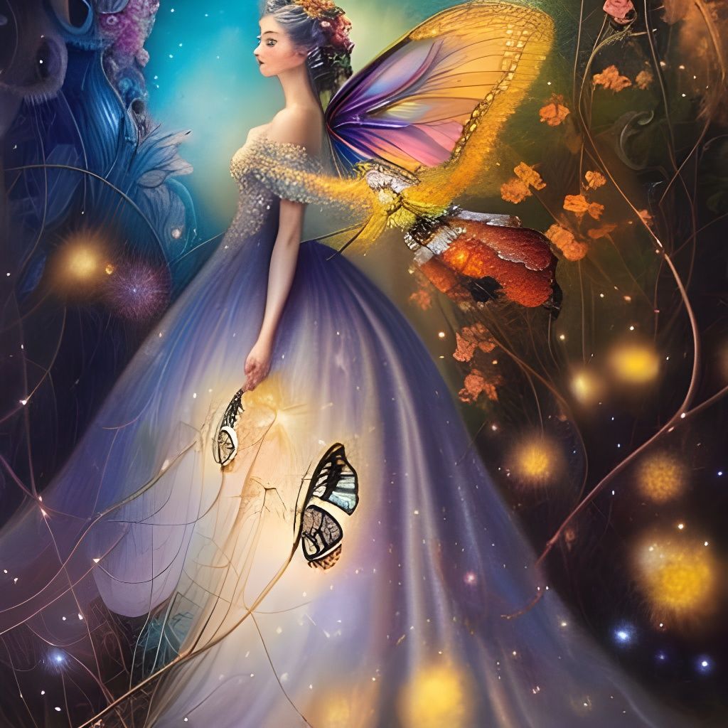 Glowing Fairy Queen in Firefly Path Gown