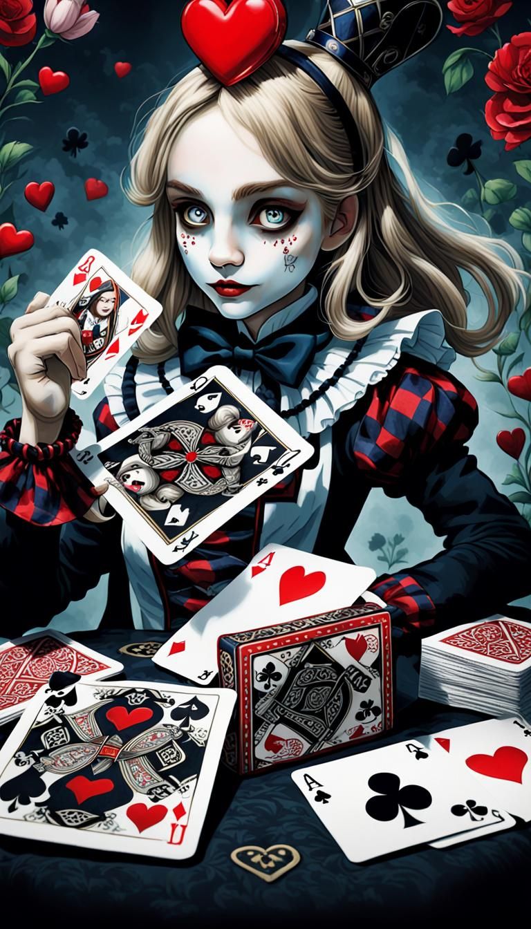 Whimsical Wonderland Playing Cards Scene