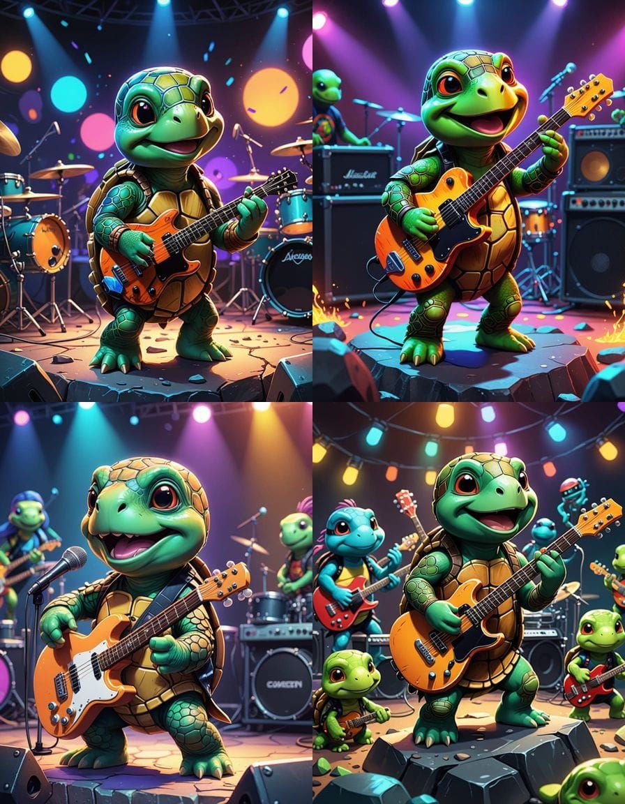 Chibi Turtle Rock Star