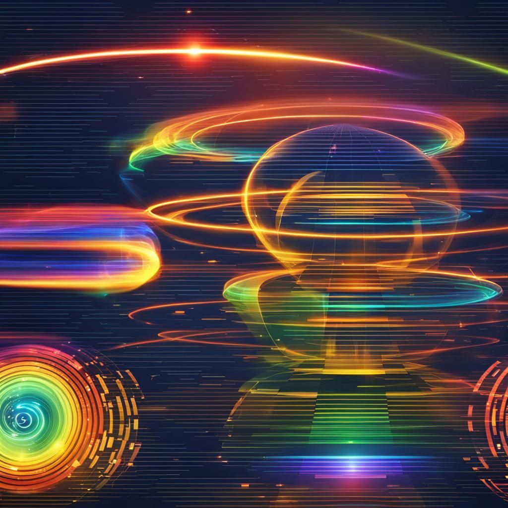 Futuristic Rainbow: AI Art of Time and Light