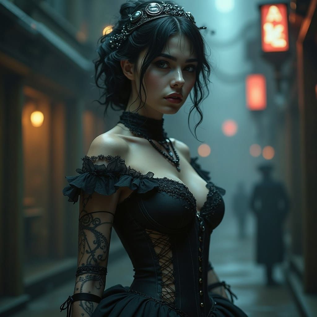 Cybernetic Siren Princess in Surreal Star Trek Galaxy