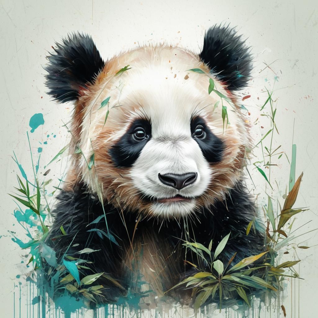 Adorable Panda Portrait Inspired by CG Society