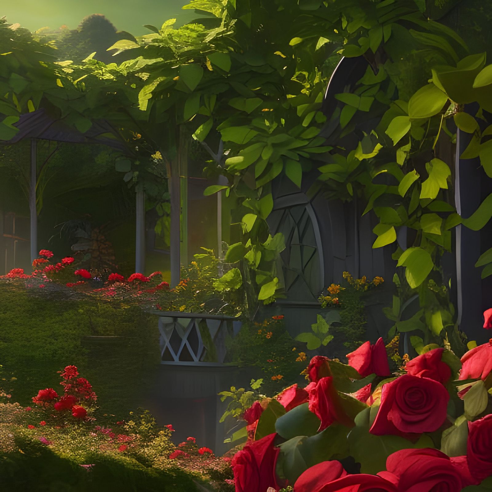 Cartoon Garden Inspired by George Bellows Painting