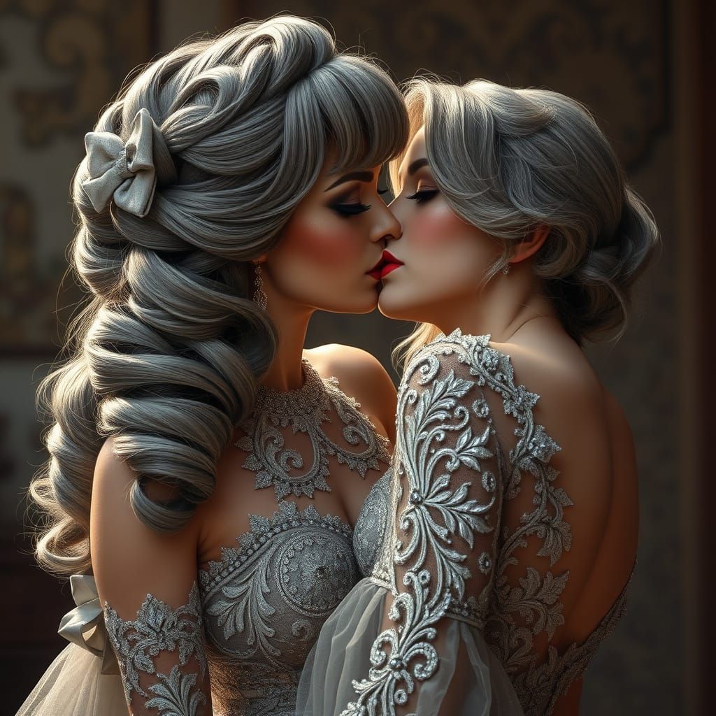 Ethereal Evening Goddess in Sultry Grey Locks