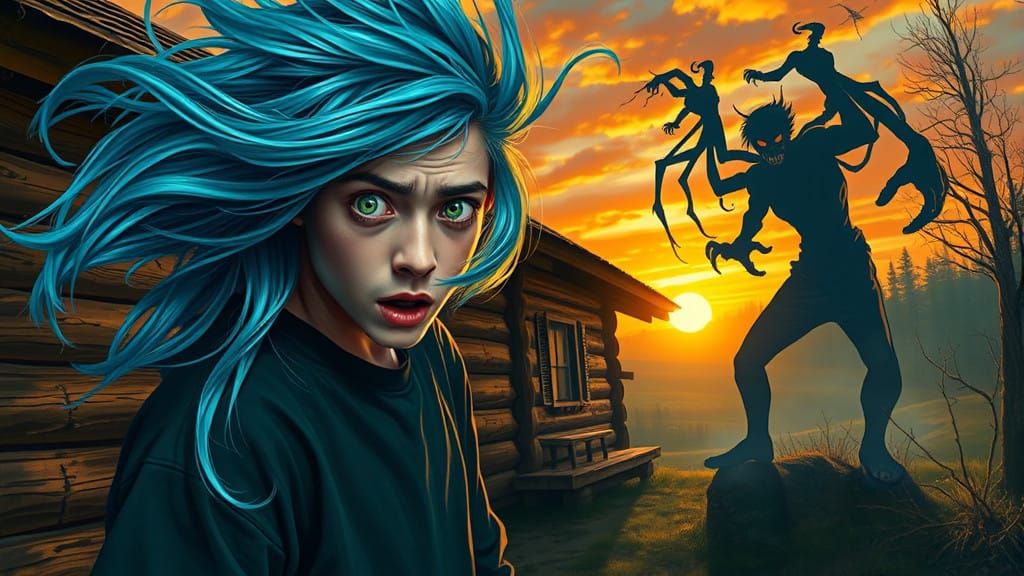 Surreal Scene of Terror in the Fading Light