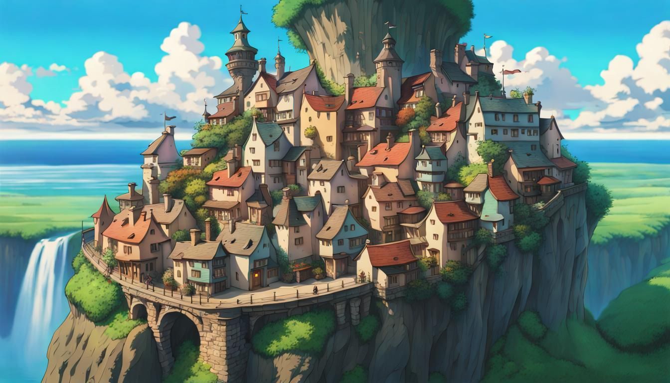 Studio Ghibli Town Design in 8K Resolution