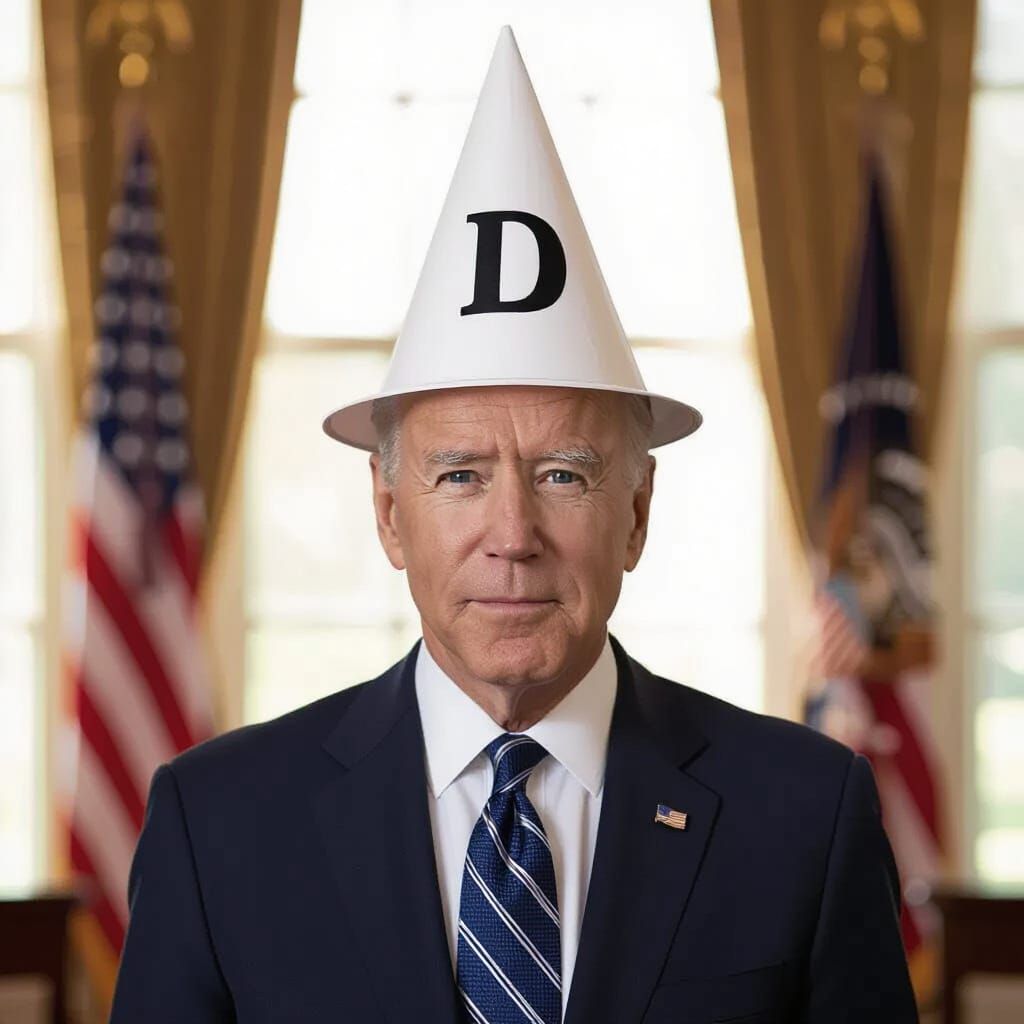 Joe Biden Dons Dunce Cap in Realistic Satire