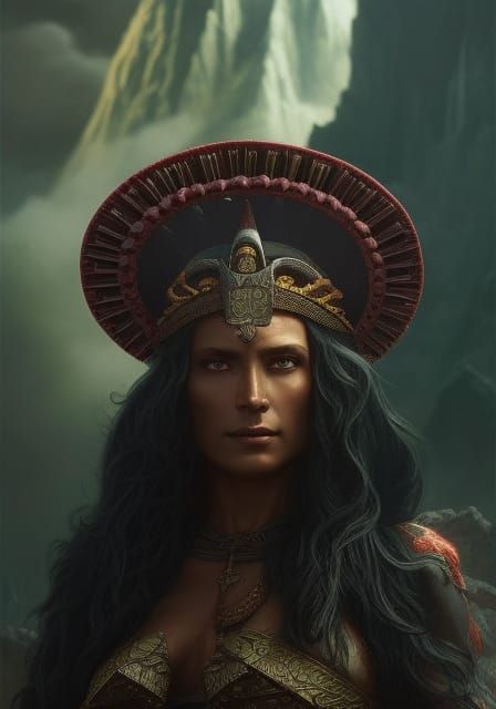 Epic Aztec Creation Goddess Digital Painting