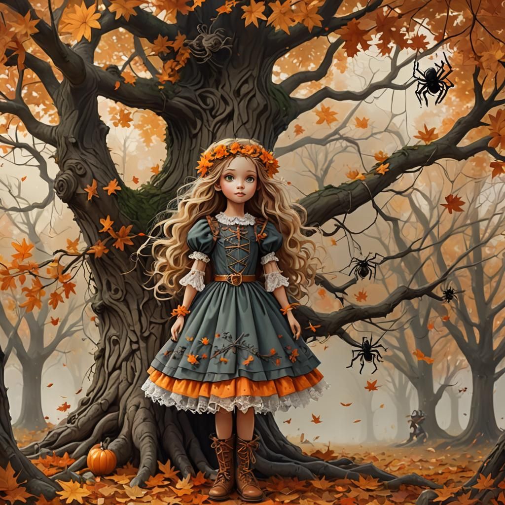 Autumn Fairy by Spider Tree, Fantasy Concept Art