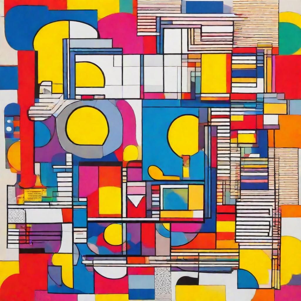 Pop Art Wall with Typography in Bauhaus Style