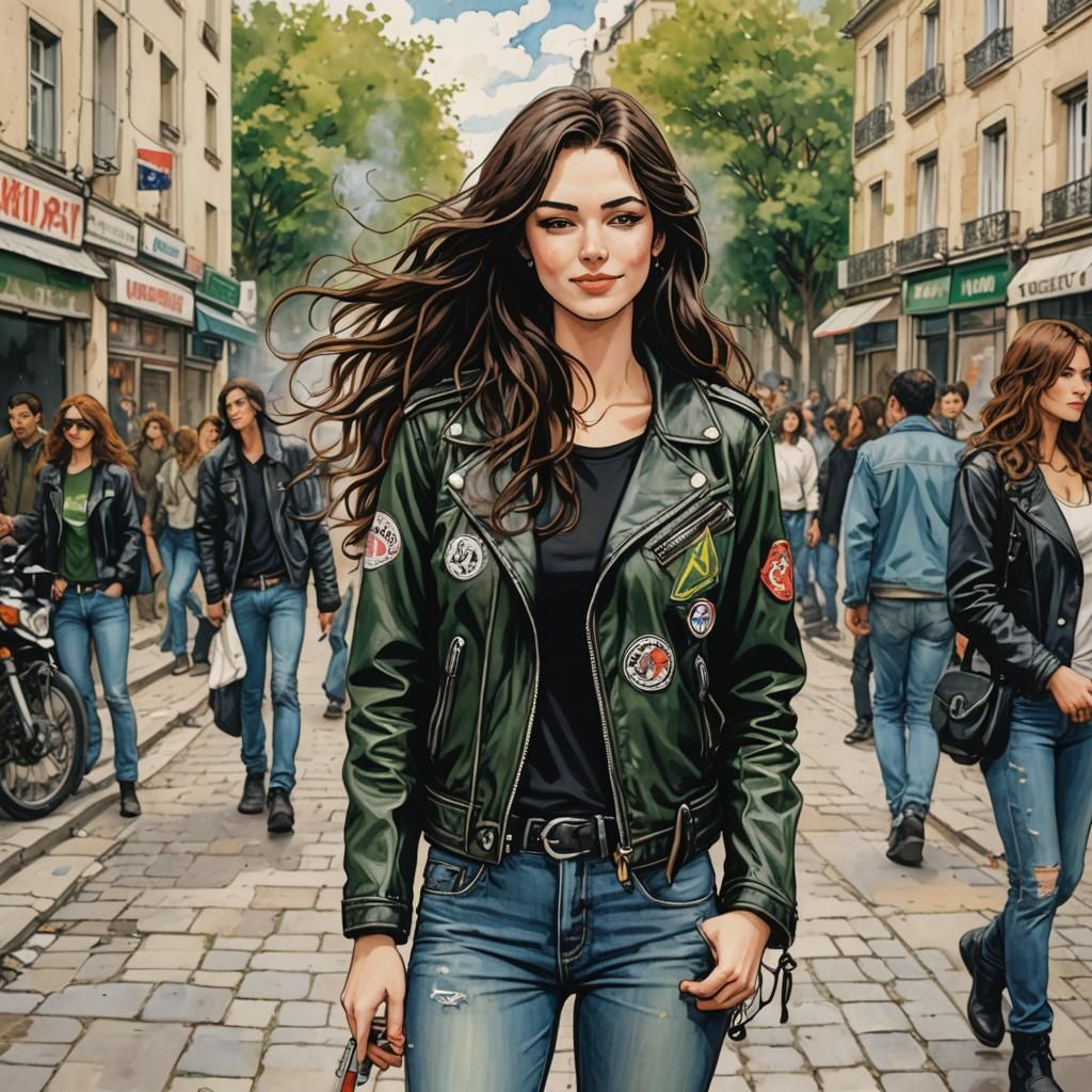 Rebellious Brunette in Parisian Suburbs, Anime Style