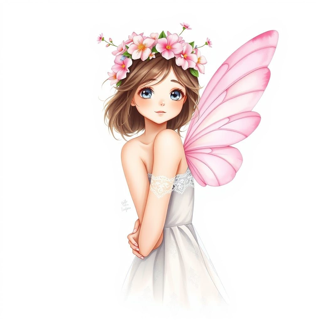 Ethereal Anime Watercolor Fairy