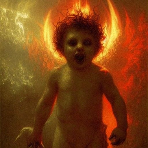 Horrific Baby Feast: A Dark Engraving