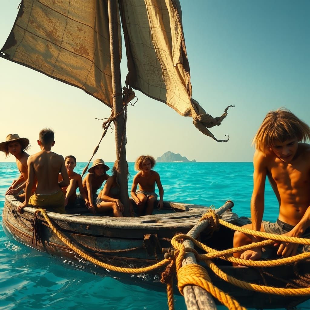 Castaways Drifting on Caribbean Sea: 70s Cinematography