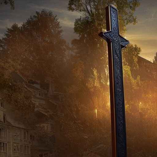 Beautiful Glass Cross Matte Painting