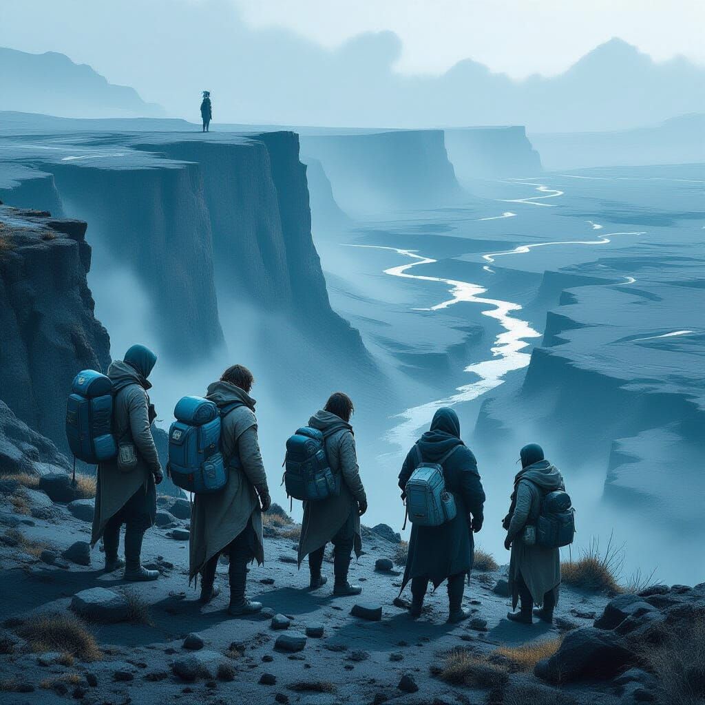 Desolate Alien World: Gritty Sci-Fi Landscape