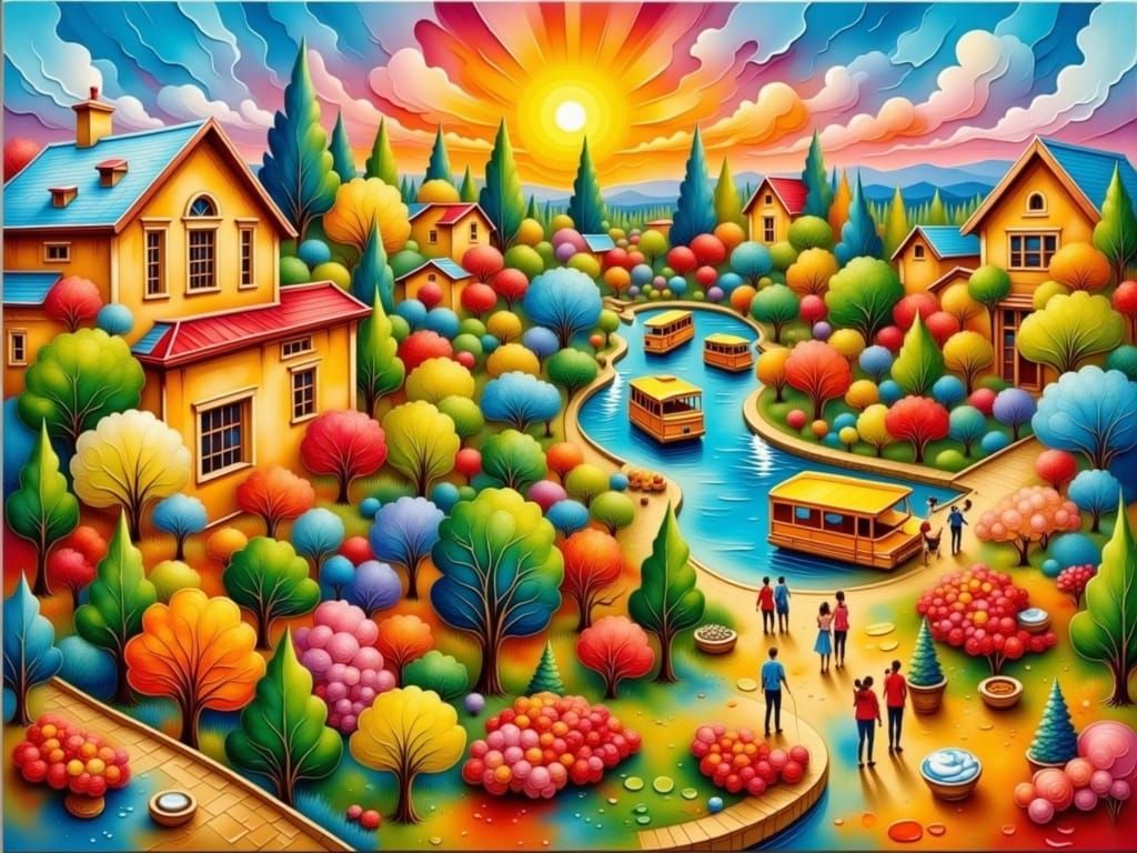 The small park after the rain