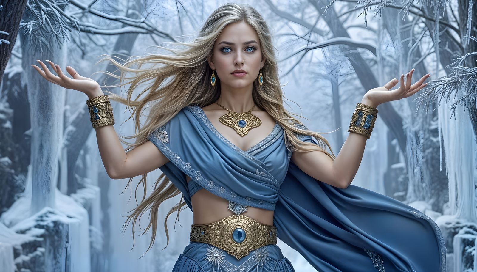 Frostborn Sorceress in Ancient Winter Regalia