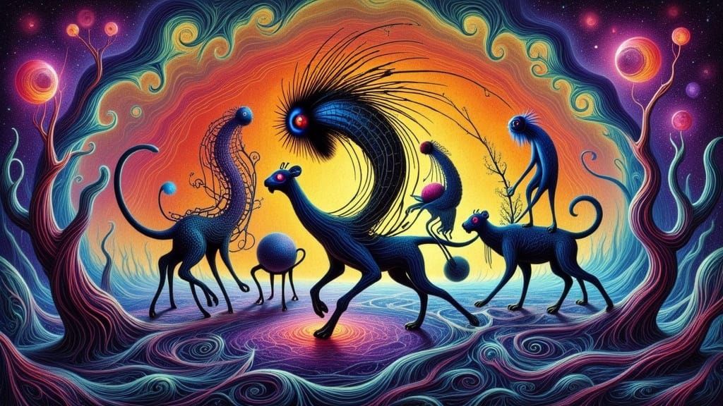 Thin Lions as Lawyers Dancing in Psychedelic Ink