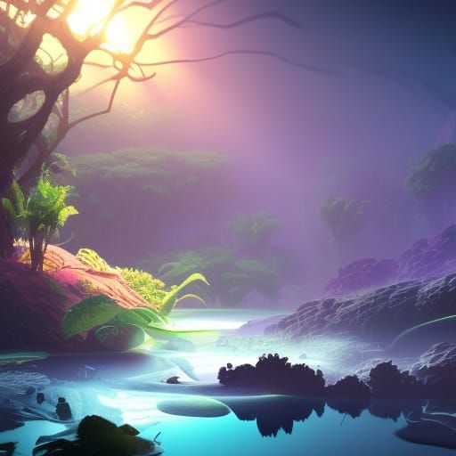 Hopeful Landscape in Dynamic Splash Art Style