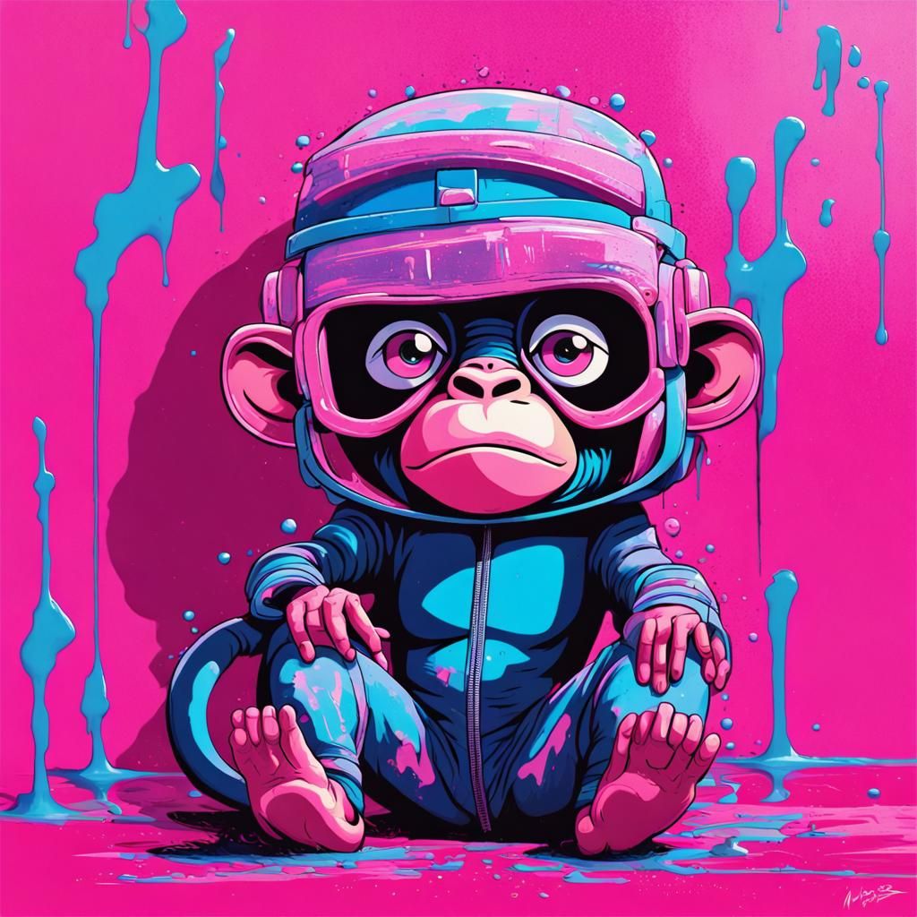 Mojo Jojo in Cyberpunk Graffiti Art