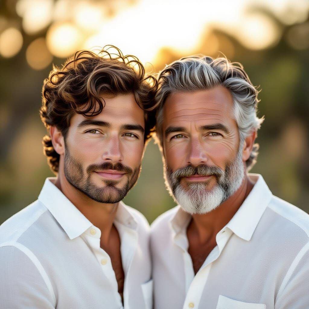 Romantic Portrait of a Gay Couple in Golden Hour