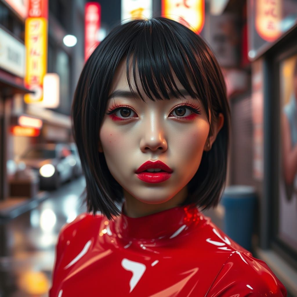 Neon Tokyo: Macro Photo of Aiko-Yamaguchi in Hyperrealism