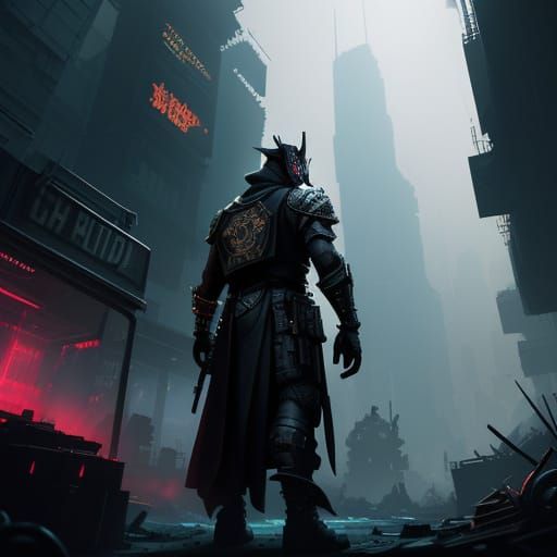 Gritty Cyberpunk Star Wars Underworld Scene on Bustling Oute...