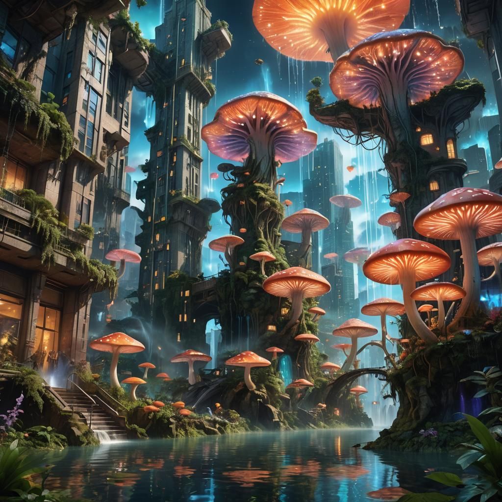 Magical Realism: Skyscrapers Merge with Nature