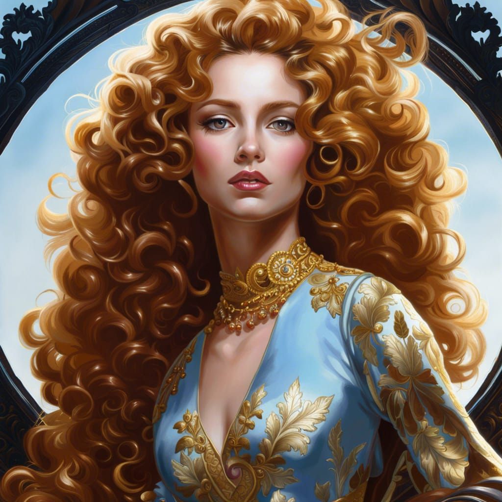 Gorgeous Princess in Rococo Style with Roses