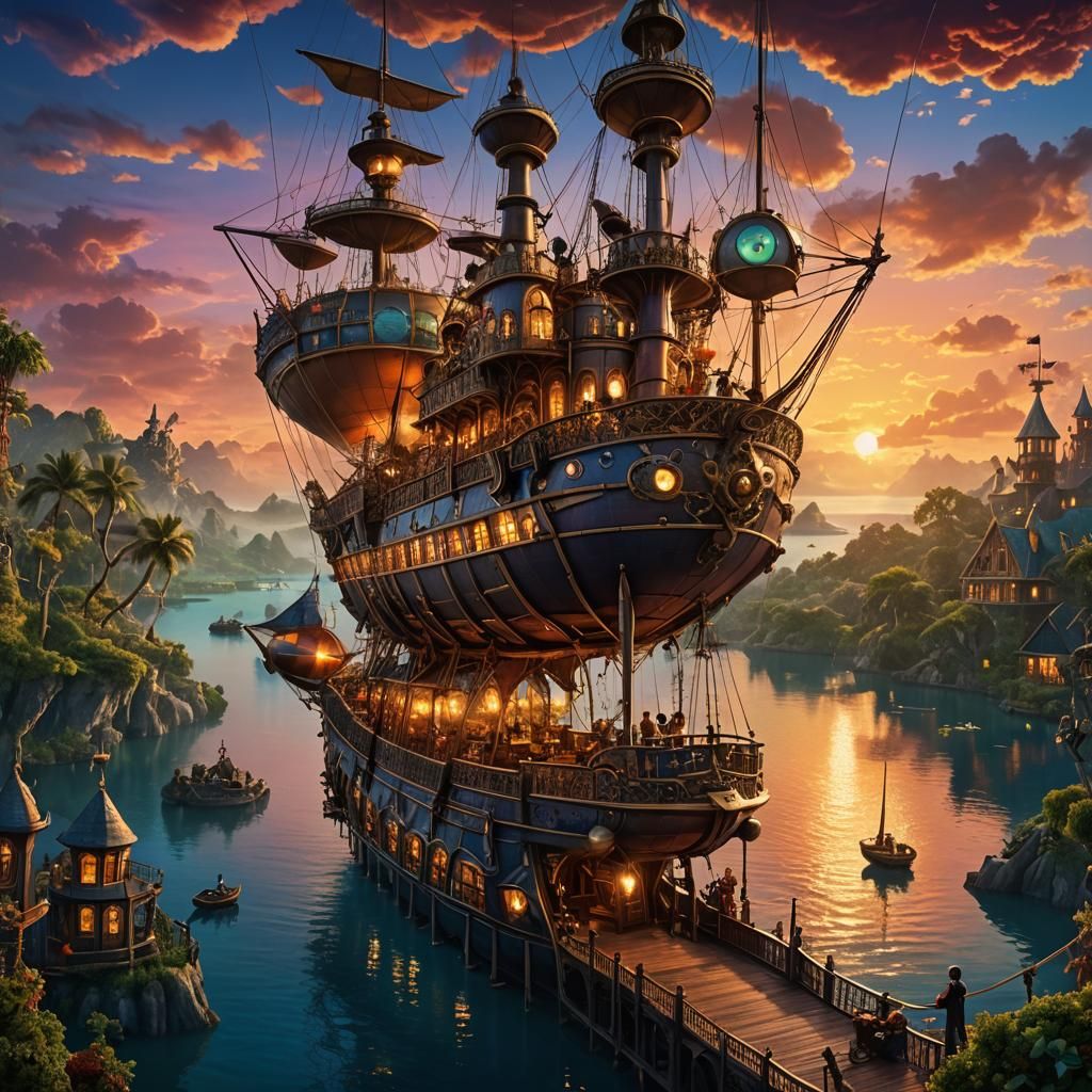 Double-decker Pirate Airship