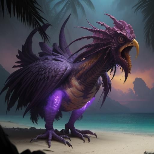 Voodoo Chicken Monster on Tropical Beach