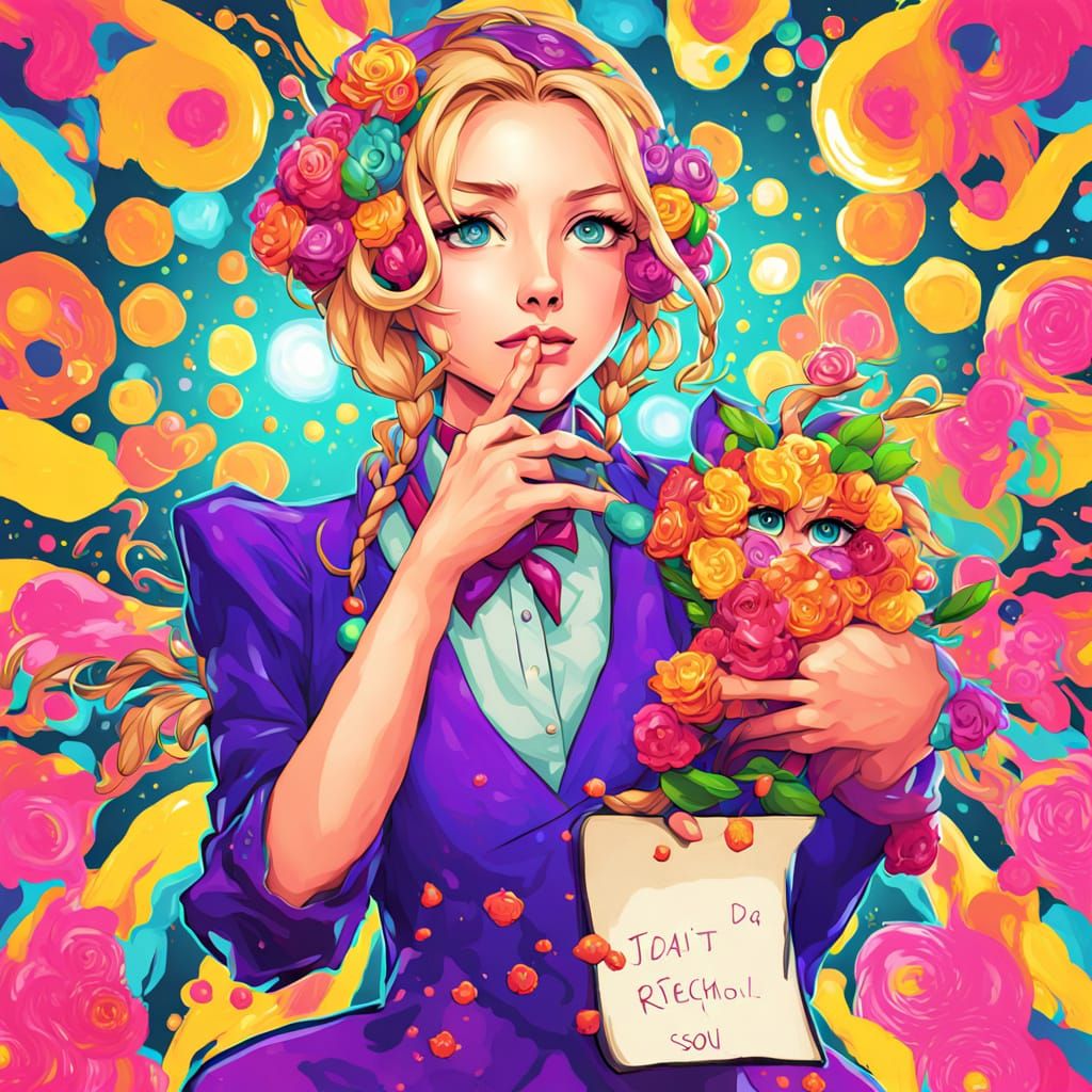 Vibrant Cat Gazes at Exotic Flowers in Full Color