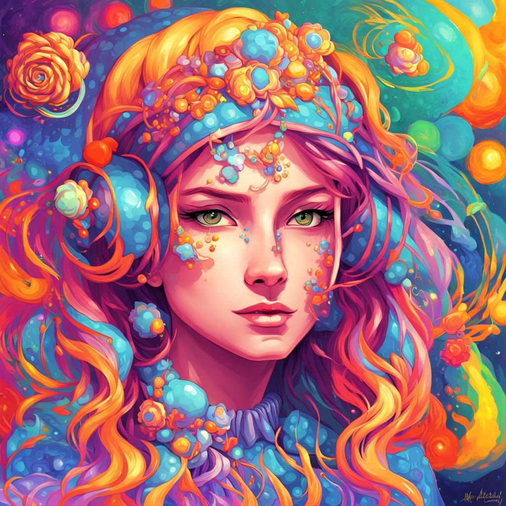 Vibrant Abstract Art Explores AI Assistant Interaction