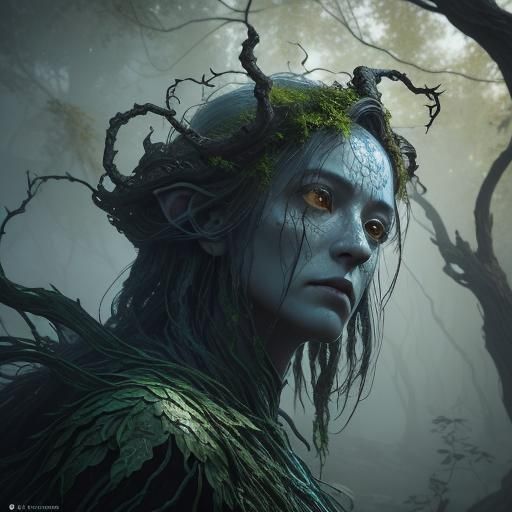 Willow Creature Drifting in Mystical Light