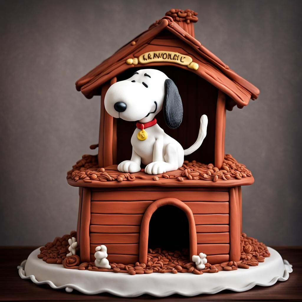 Hyperrealistic Snoopy Cake with Intricate Details