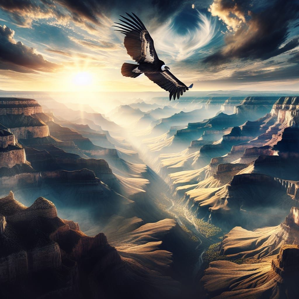 Grand Canyon Bird's-Eye View: A Digital Matte Painting