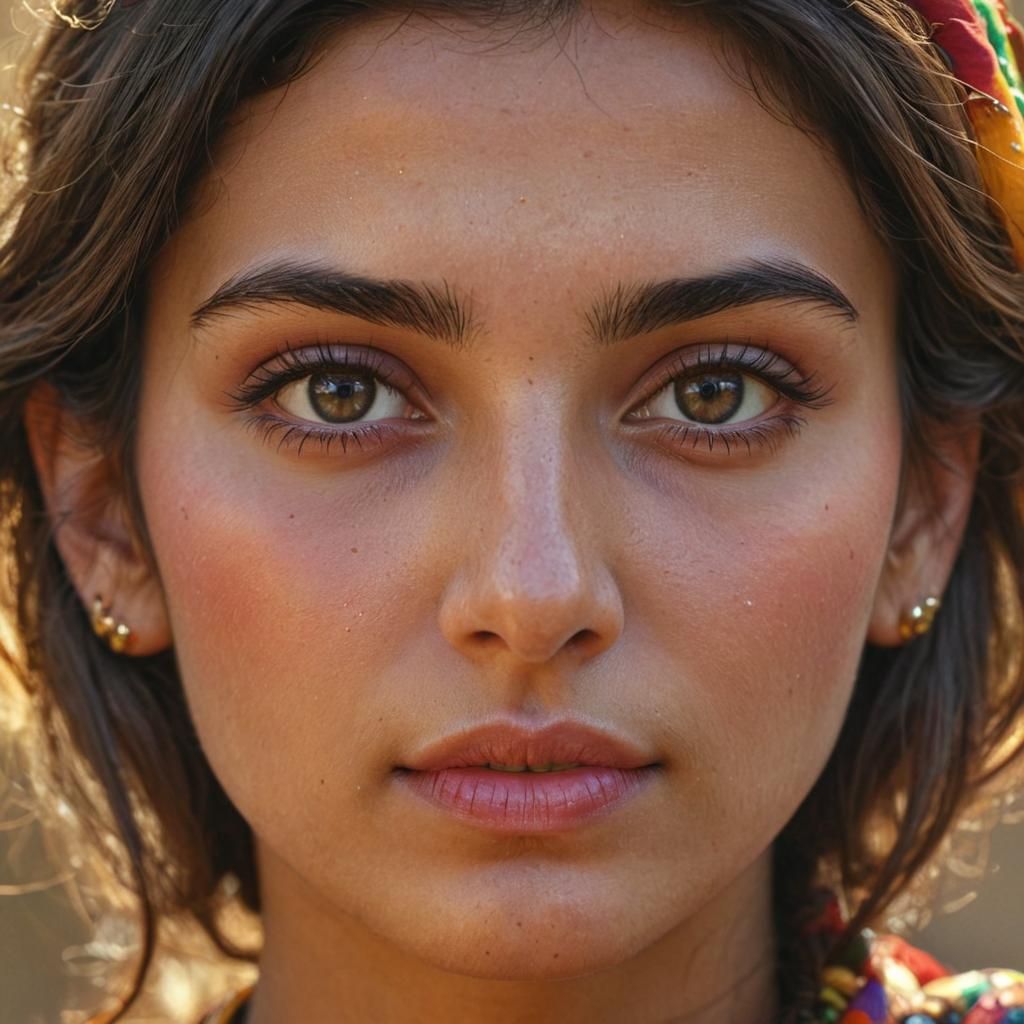 Beautiful Pashtoon Girl Portrait with Traditional Features