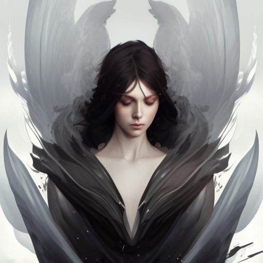 Winged High Lord Portrait in Hyperdetailed Style