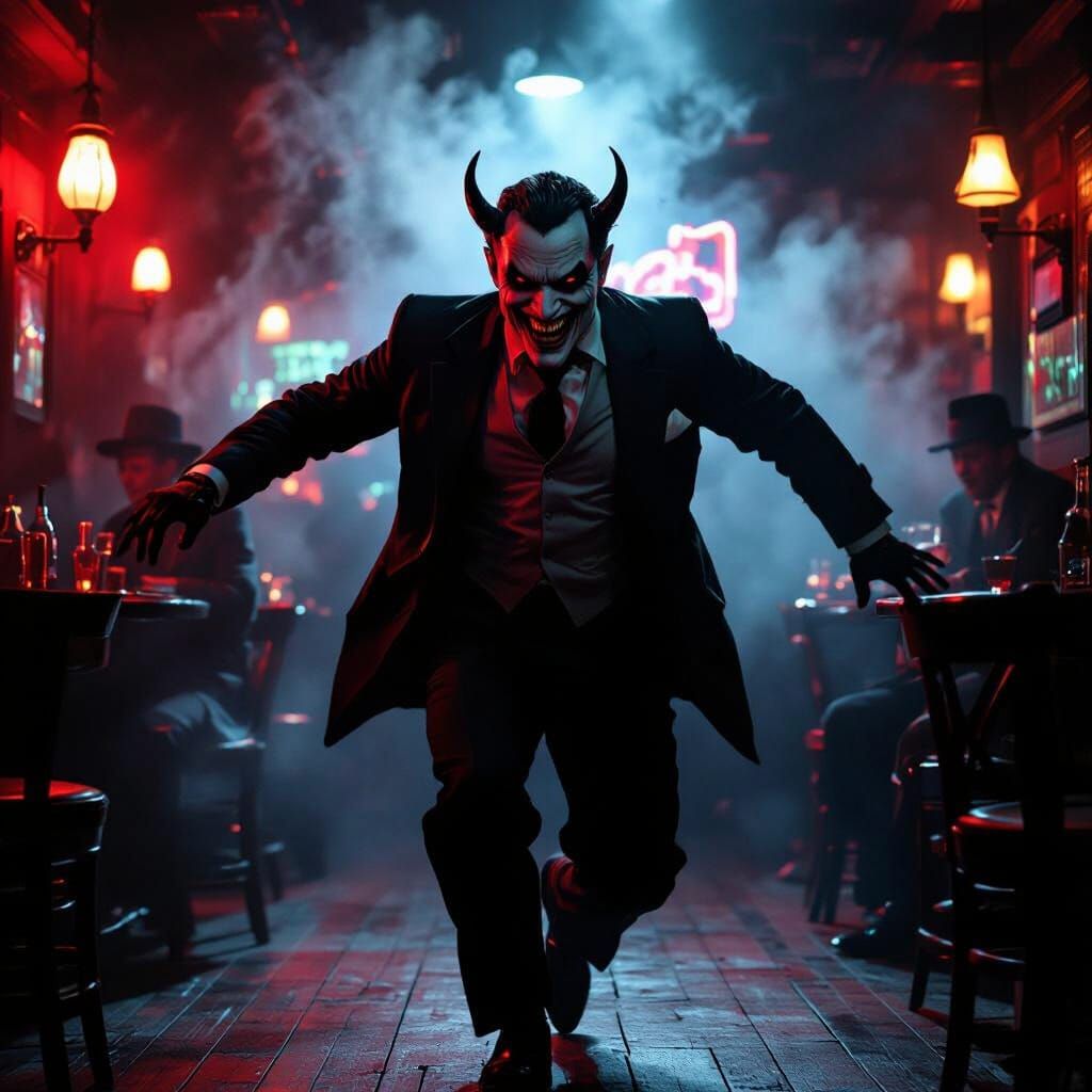 Criminal Dancing in Smoky Speakeasy Noir Style