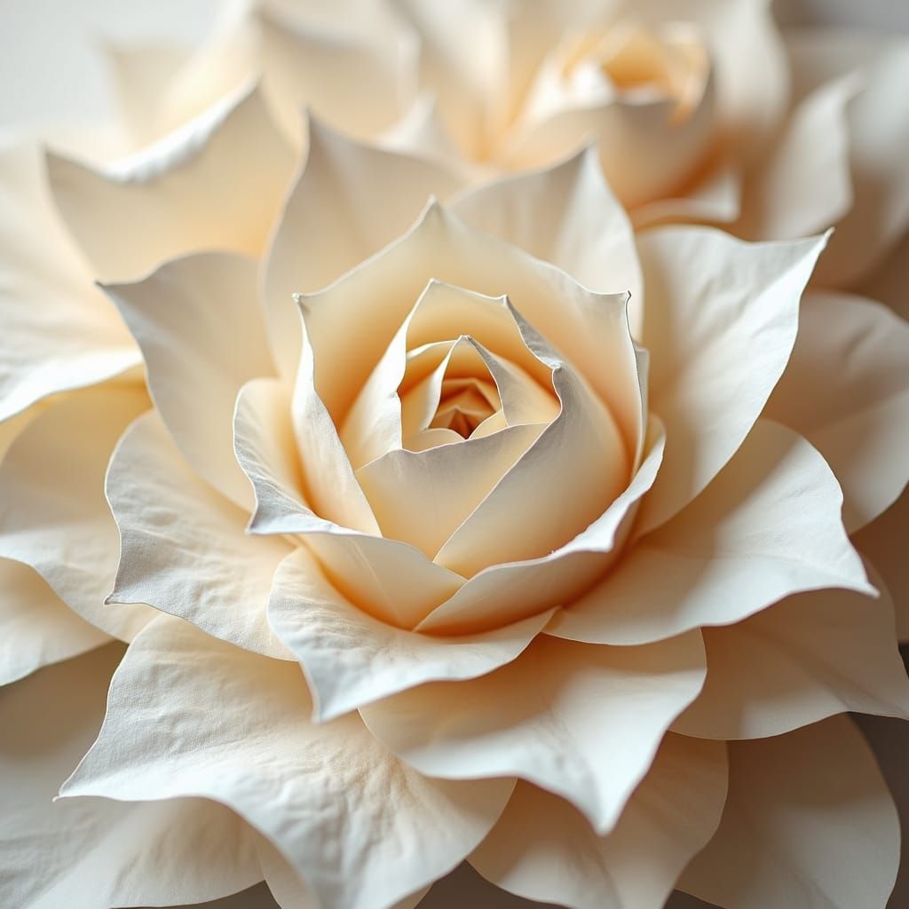 Intricate Origami Paper Folds in Papercraft Style